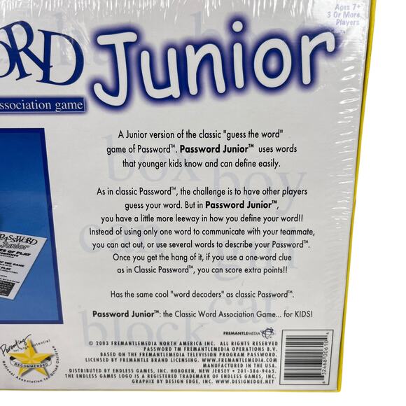 Password Junior Classic Word Association Game Ages 7+ New Sealed - Picture 7 of 9